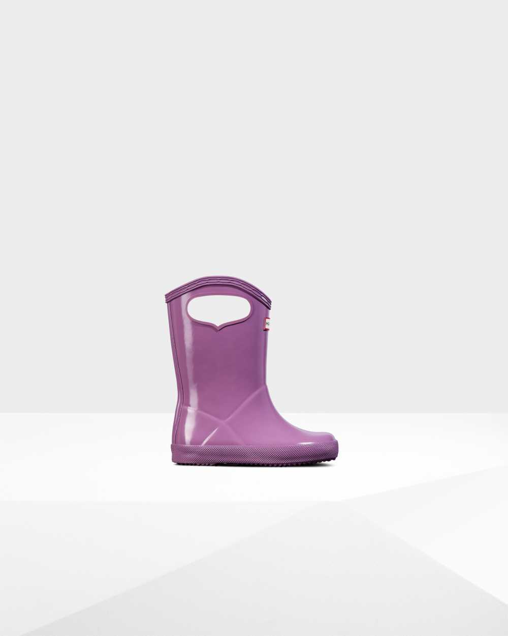 Kids Hunter Original First Classic Grab Handle Gloss Rain Boots Lilac | LCHUMA-185